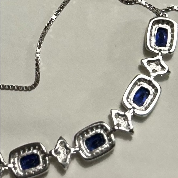 NWT JTV BELLA LUCE ADJUSTABLE TANZANITE & DIAMOND SIMULANTS BRACELET - Picture 3 of 6